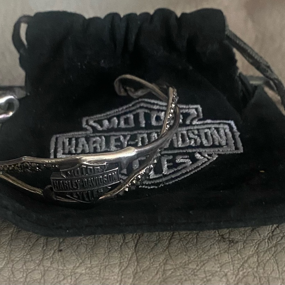 Harley-Davidson Silver Tone Bar & Shield Bracelet 925